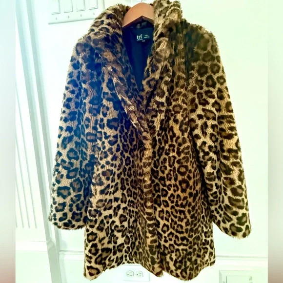 ZARA 🧥 Leopard Print Teddy Coat ANIMAL PRINT Women Jacket FAUX FUR Size XS TRF - Picture 4 of 17